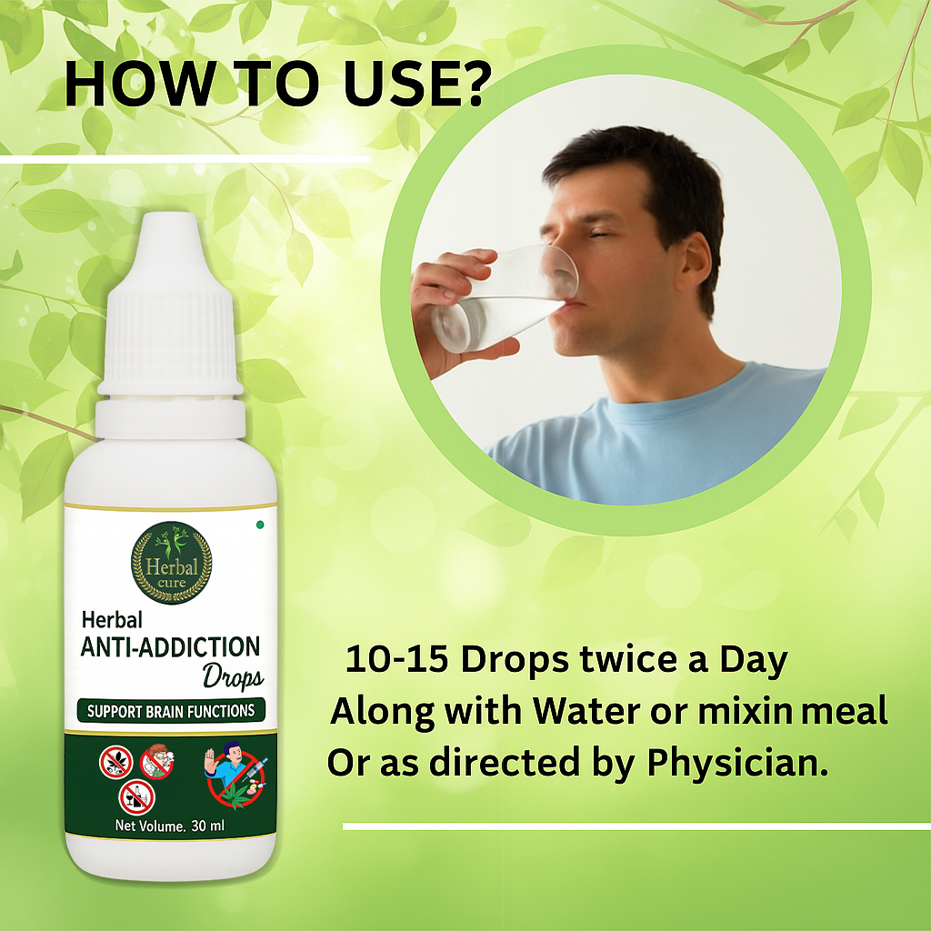 Herbal Anti Addiction Drops Pack Of 3 -Alcohol, Smoking, Gutka and Drug Addiction