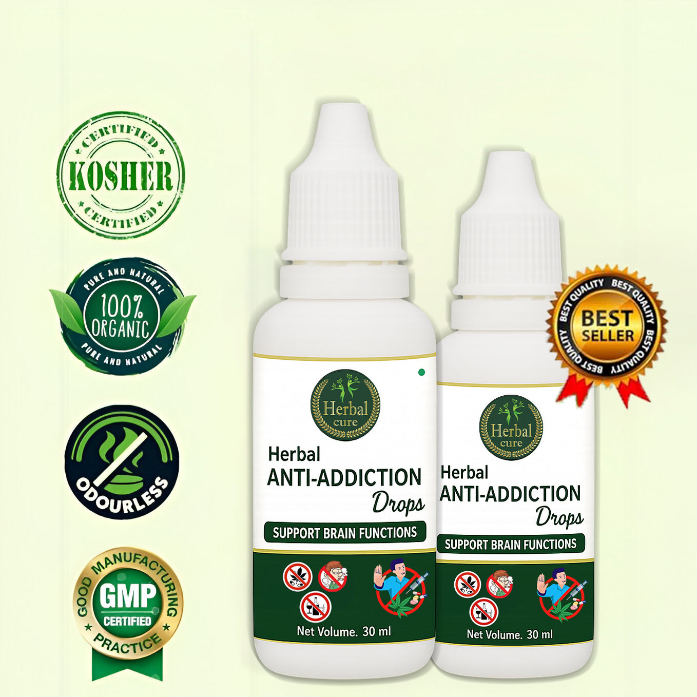 Herbal Anti Addiction Drops Pack Of 3 -Alcohol, Smoking, Gutka and Drug Addiction