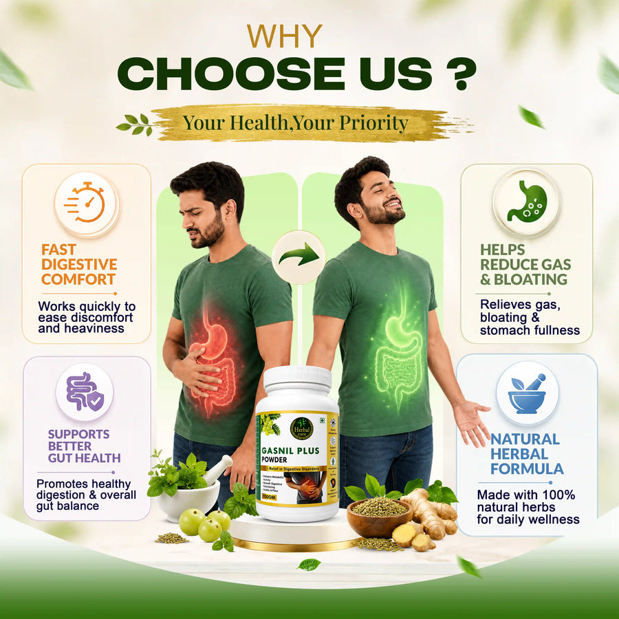 Herbal Gasnil Plus Powder For Digestive Health & Gas Relief