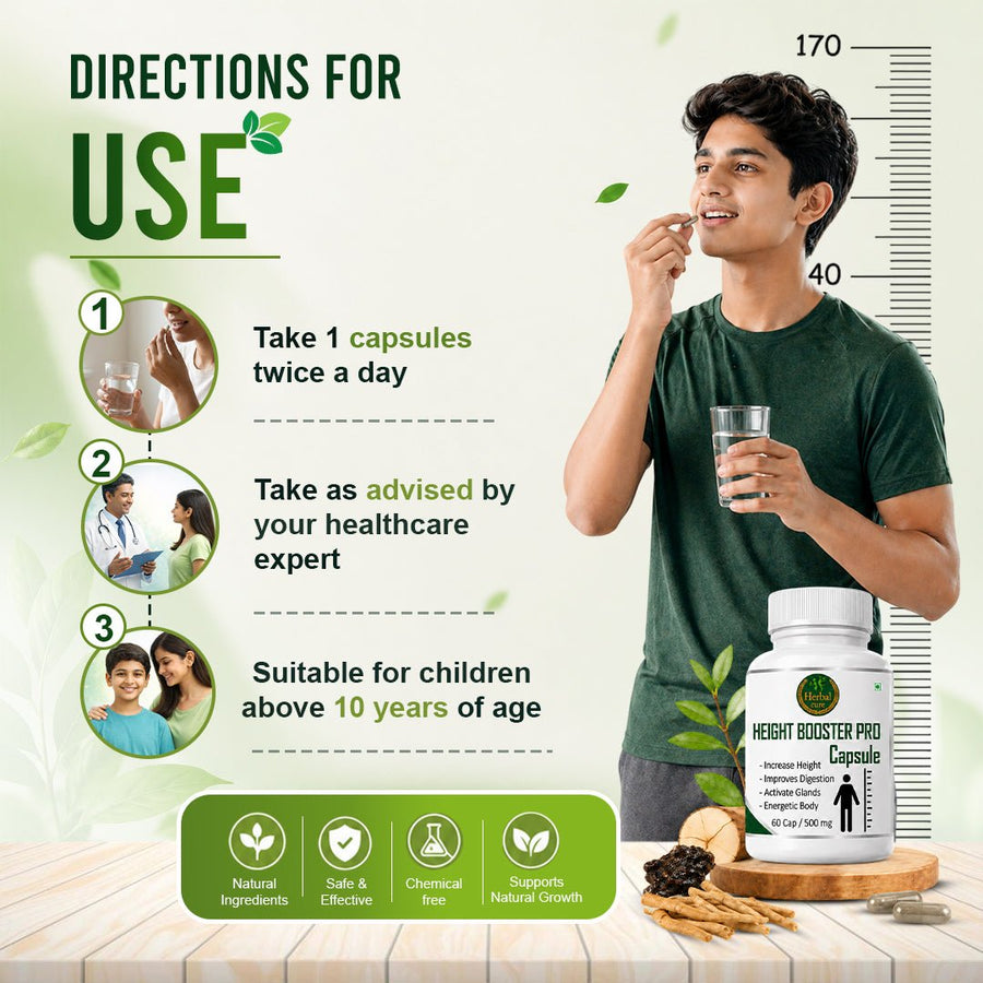 Height Booster Pro Capsule for Men & Women - Herbal Cure