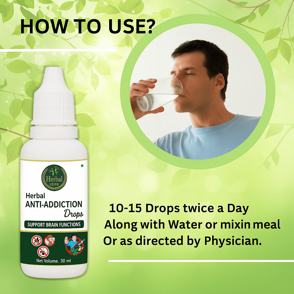 Herbal Anti Addiction Drops Pack Of 3 - Alcohol, Smoking, Gutka and Drug Addiction - Herbal Cure